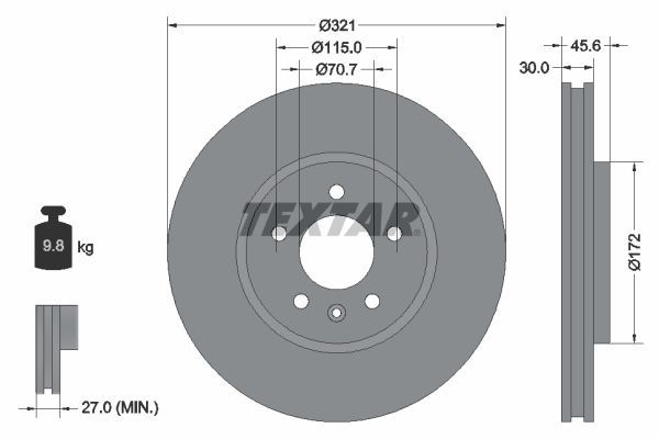 Textar 92256803 - Brzdový kotúč -