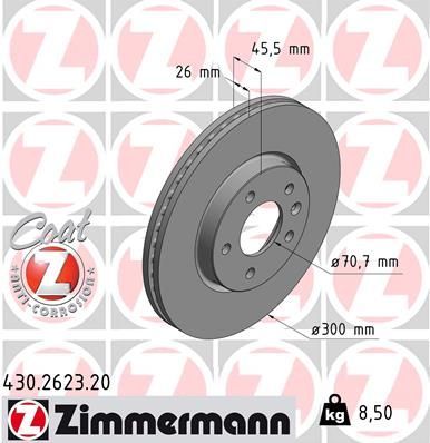 Zimmermann 430.2623.20 - Brzdový kotúč -