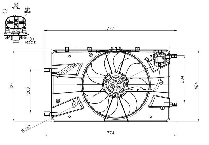 NRF 47878 - Ventilátor motora -