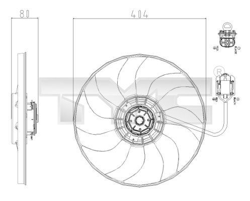TYC 825-0019 - Ventilátor motora -