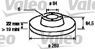 Valeo 187040 - Brzdový kotúč -
