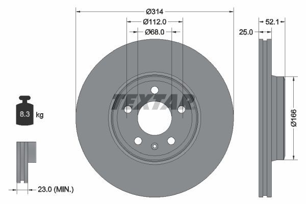 Textar 92282905 - Brzdový kotúč -