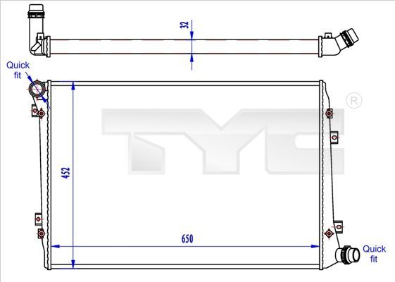 TYC 737-0062-R - Chladič vody -