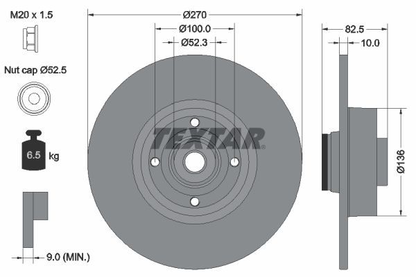 Textar 92154503 - Brzdový kotúč -