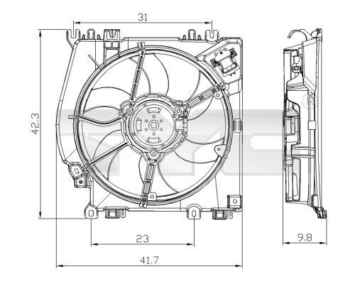 TYC 828-0001 - Ventilátor motora -