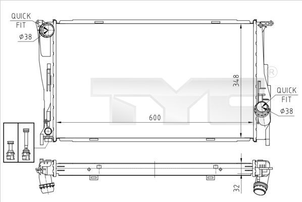 TYC 703-0008 - Chladič vody -