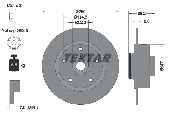 Textar 92195903 - Brzdový kotúč -