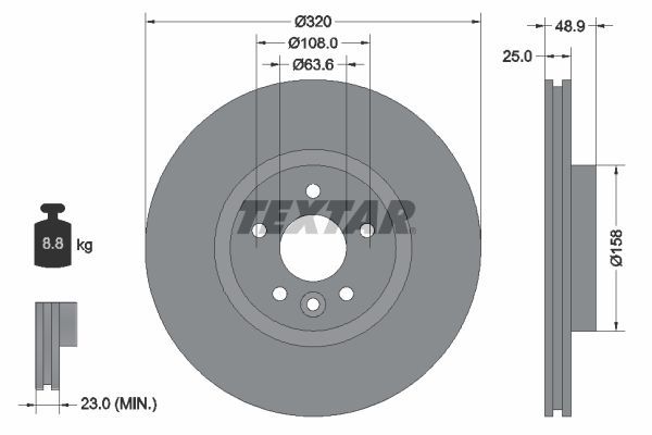 Textar 92282103 - Brzdový kotúč -