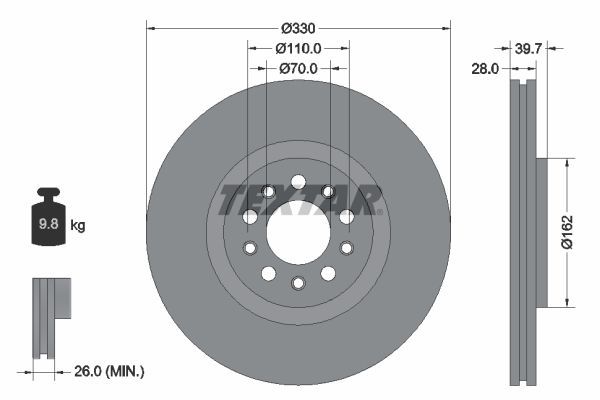 Textar 92220903 - Brzdový kotúč -