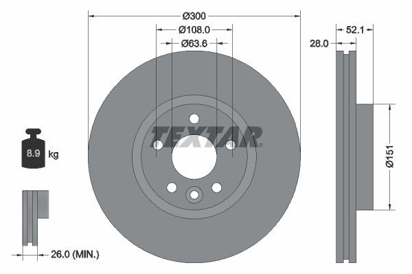 Textar 92196905 - Brzdový kotúč -