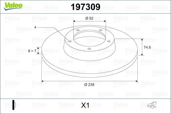 Valeo 197309 - Brzdový kotúč -