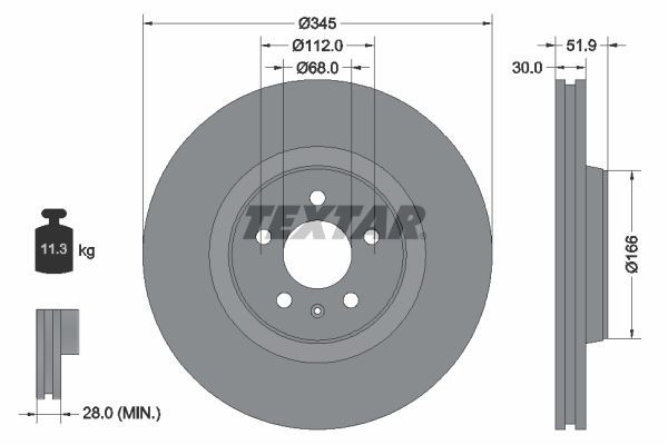 Textar 92229205 - Brzdový kotúč -