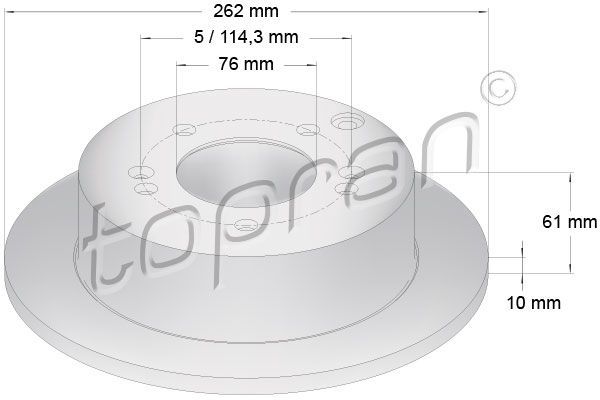 Topran 820 381 - Brzdový kotúč -