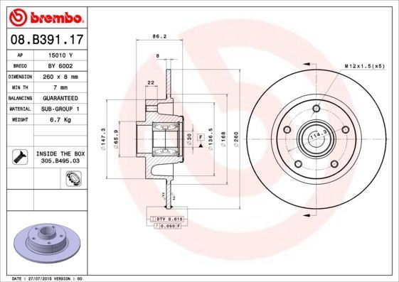 Brembo 08.B391.17