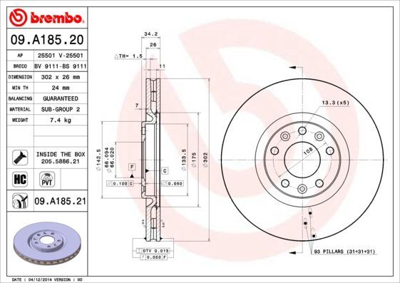 Brembo 09.A185.21