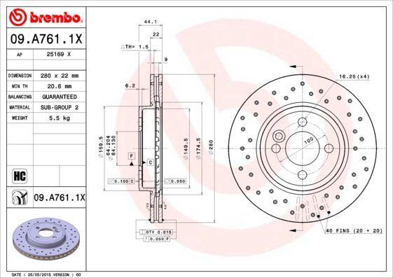 Brembo 09.A761.1X