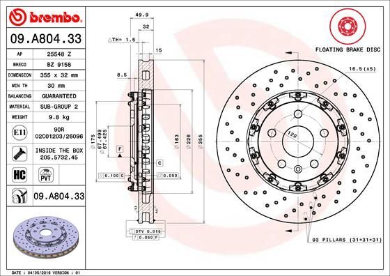 Brembo 09.A804.33