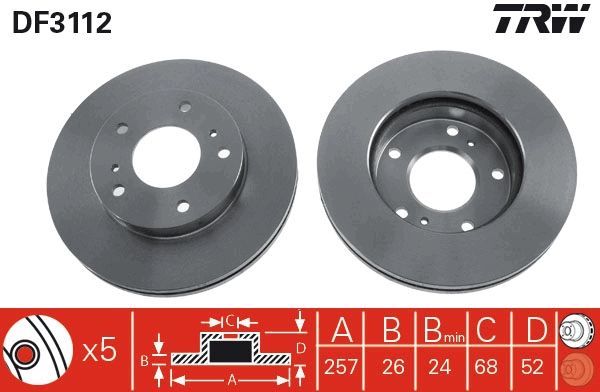 TRW DF3112 - Brzdový kotúč -