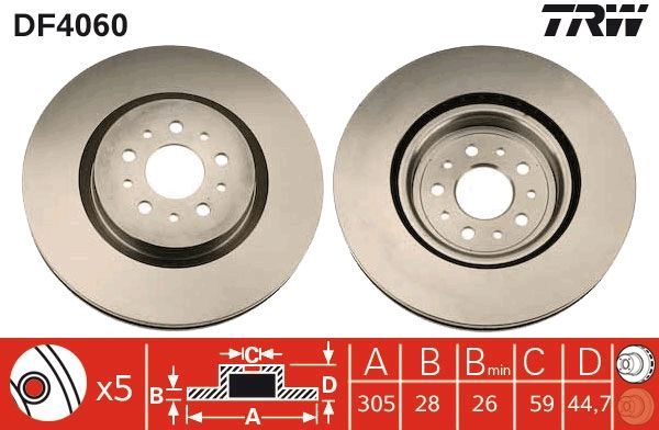 TRW DF4060 - Brzdový kotúč -