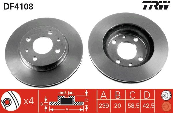 TRW DF4108 - Brzdový kotúč -