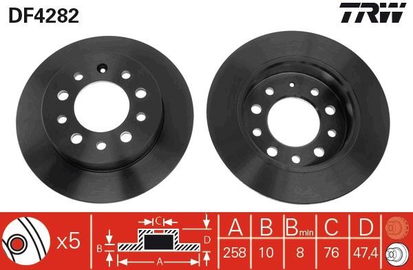TRW DF4282 - Brzdový kotúč -