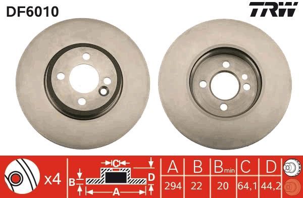 TRW DF6010 - Brzdový kotúč -
