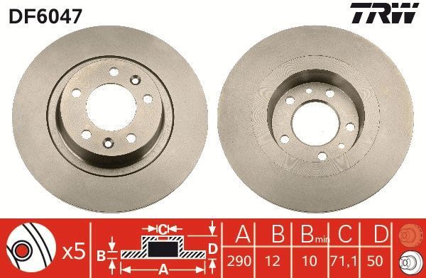TRW DF6047 - Brzdový kotúč -