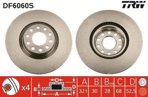 TRW DF6060S - Brzdový kotúč -