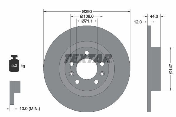 Textar 92238003 - Brzdový kotúč -