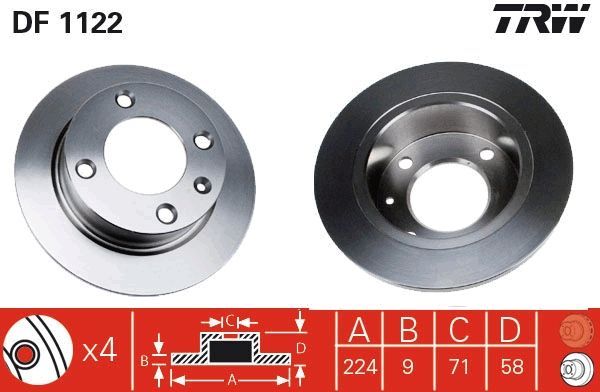 TRW DF1122 - Brzdový kotúč -