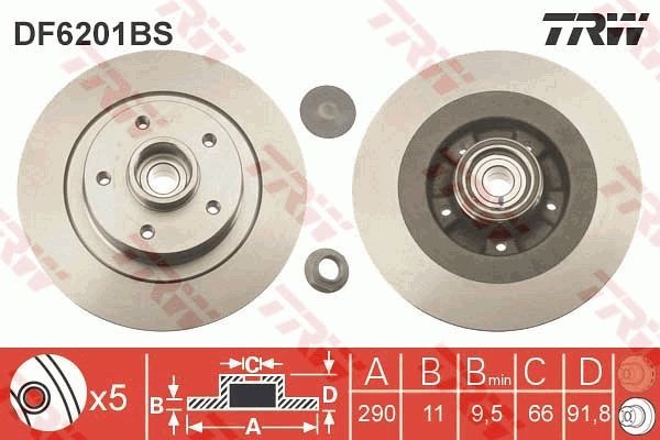 TRW DF6201BS - Brzdový kotúč -