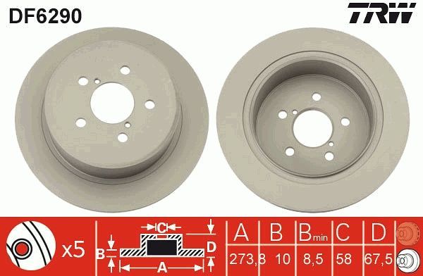TRW DF6290 - Brzdový kotúč -