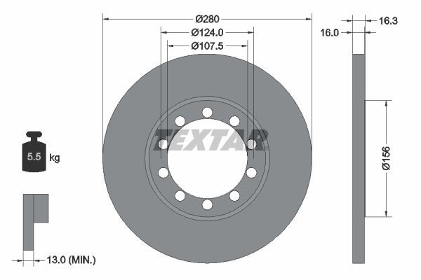 Textar 92152003 - Brzdový kotúč -