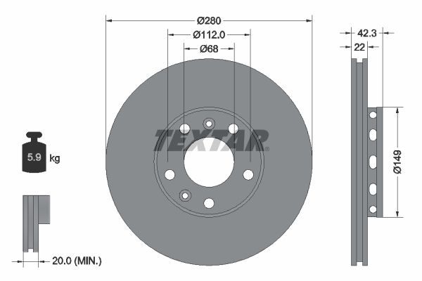 Textar 92152200 - Brzdový kotúč -