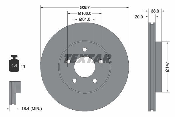 Textar 92152403 - Brzdový kotúč -