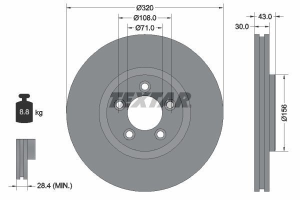 Textar 92158703 - Brzdový kotúč -