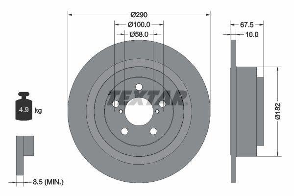 Textar 92158800 - Brzdový kotúč -