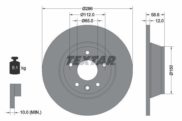 Textar 92159403 - Brzdový kotúč -