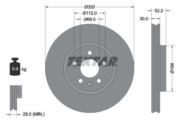 Textar 92160005 - Brzdový kotúč -