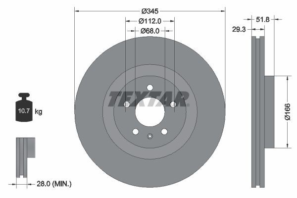 Textar 92160205 - Brzdový kotúč -