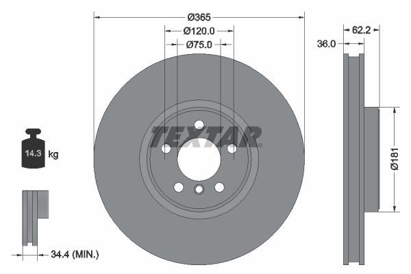 Textar 92161005 - Brzdový kotúč -