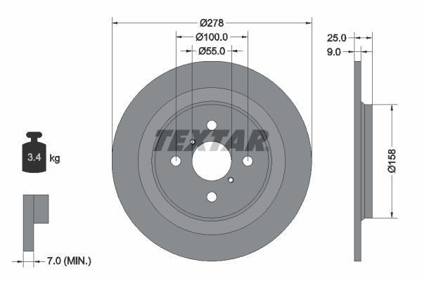 Textar 92161903 - Brzdový kotúč -