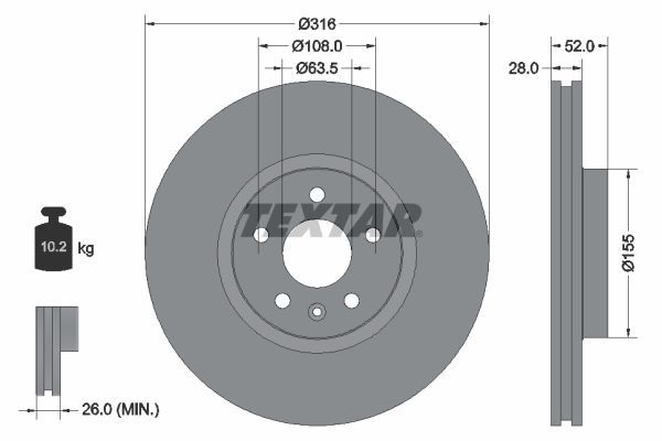 Textar 92162303 - Brzdový kotúč -