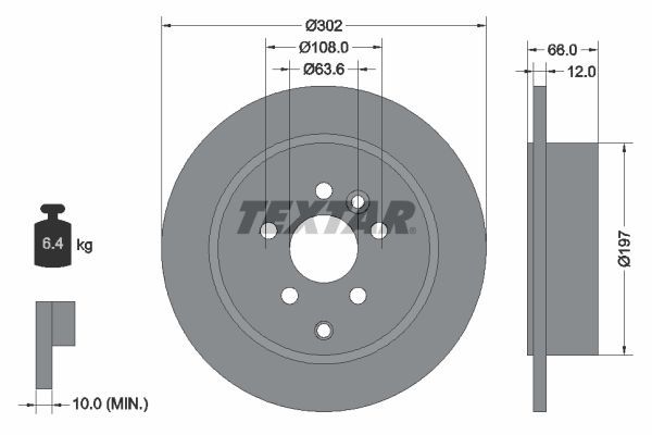 Textar 92162703 - Brzdový kotúč -