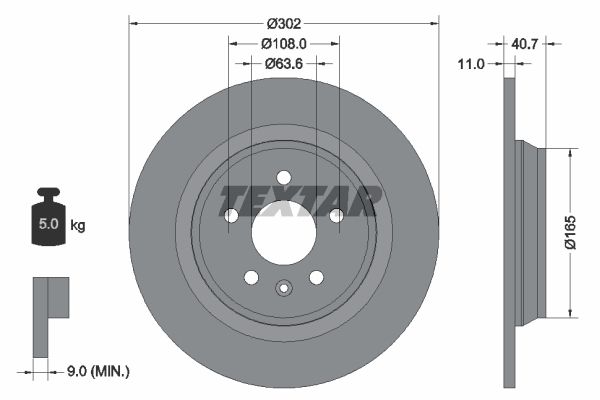 Textar 92162900 - Brzdový kotúč -
