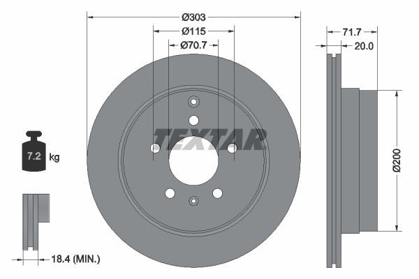 Textar 92165503 - Brzdový kotúč -