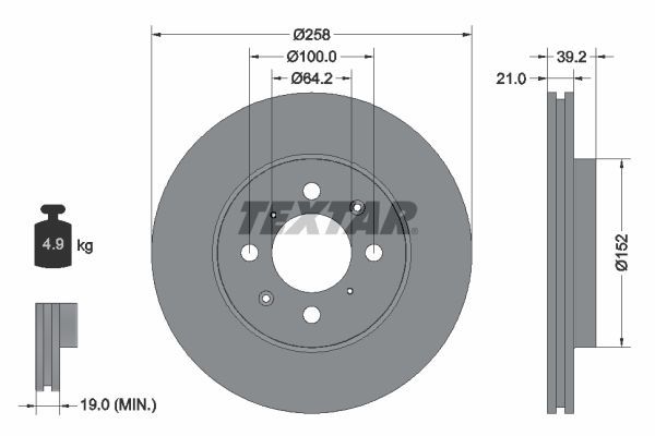 Textar 92165903 - Brzdový kotúč -