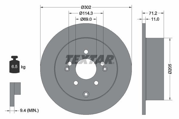 Textar 92166103 - Brzdový kotúč -
