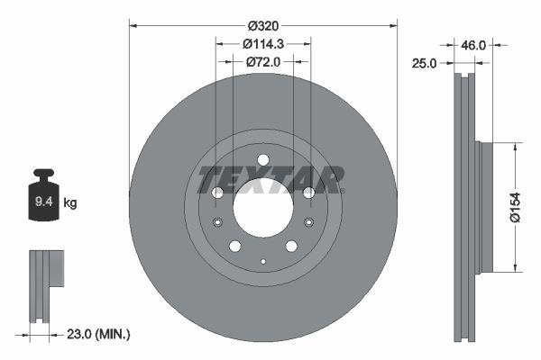 Textar 92166300 - Brzdový kotúč -