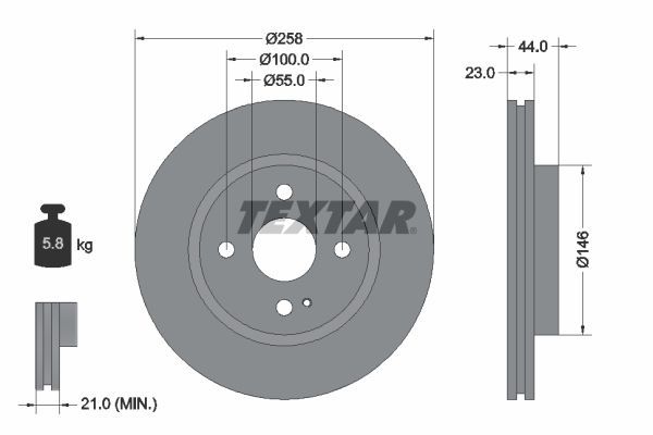 Textar 92166803 - Brzdový kotúč -